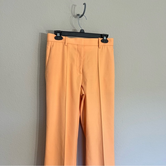 Reiss Emmy orange wide leg tailored wool blend trouser pants size 4 office - Picture 9 of 16